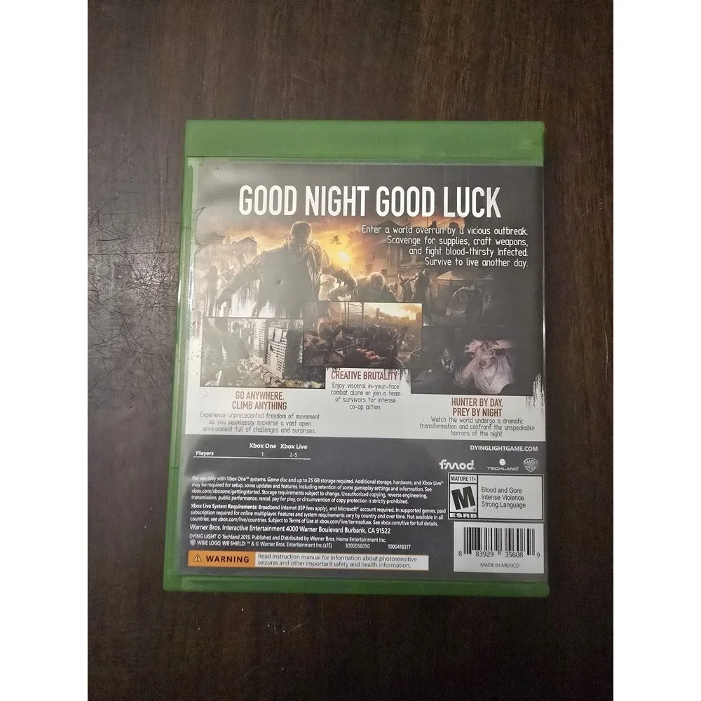 Dying Light 2015 Microsoft XBox One Zombie Survival Game
